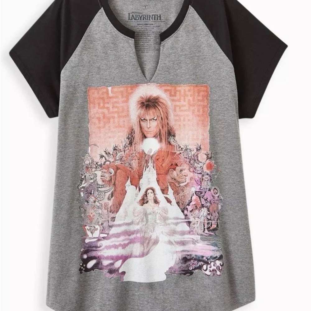 Torrid Labyrinth Gray and Black Short Sleeve Tees Size 4